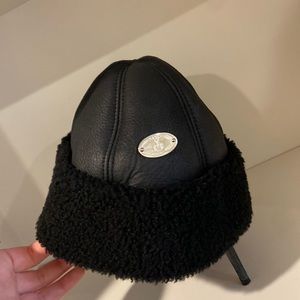 Original BALLY black sheepskin hat